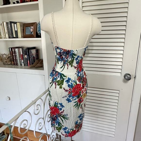 Crochet Floral Sundress Womens Large Boho Knee Length Resort Tropical‎ Festival - Picture 7 of 13